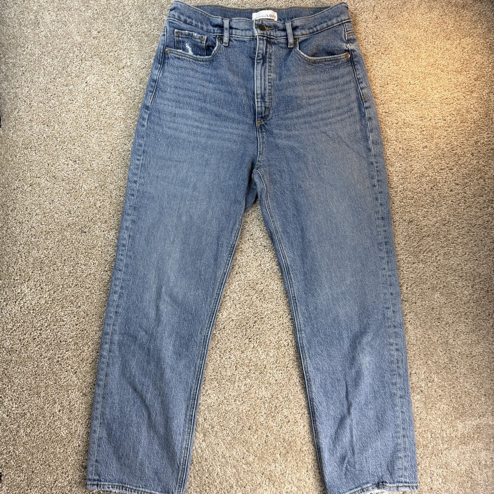 LOFT The 90s Straight Jeans Womens 8 29 Light Wash Blue Stretch Denim Pants